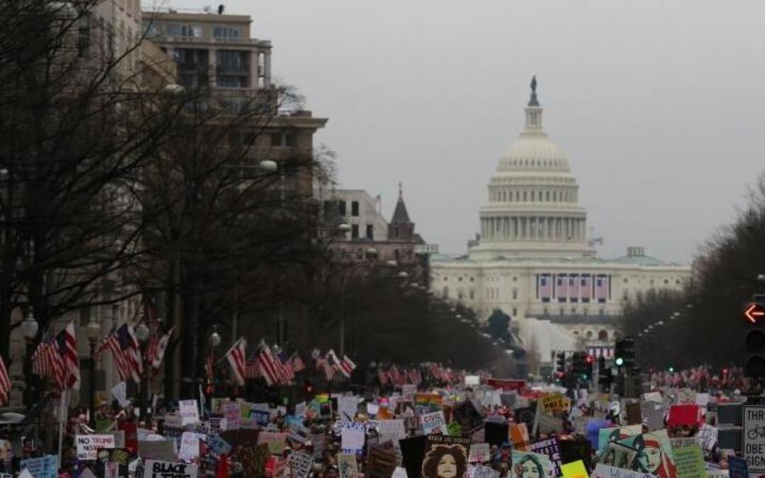 Tens of thousands marched down Pennsylvania Avenue to the White House during the Women’s March on Washington on Jan. 21, 2017.