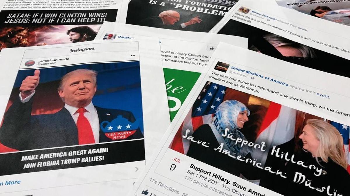 These are among fake Facebook and Instagram ads linked by congressional investigators to Russia’s secret cybercampaign to disrupt the American political process.