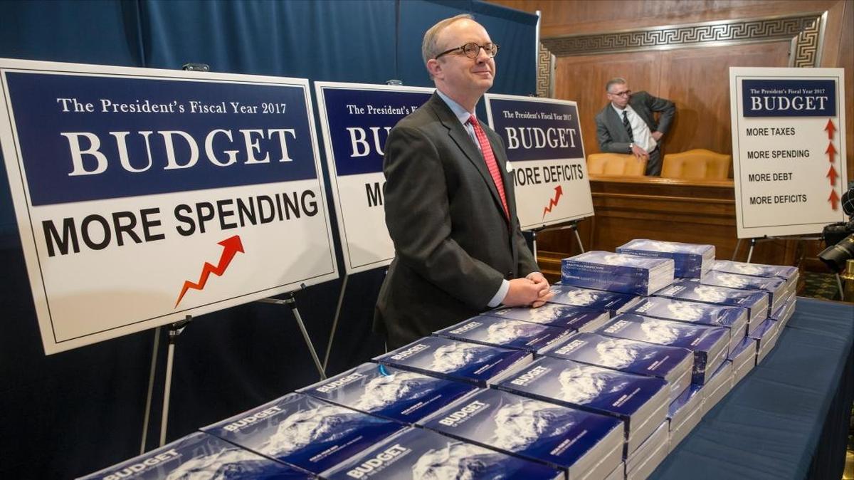 Copies of President Barack Obama’s final budget proposal were on display on Capitol Hill early Tuesday morning.