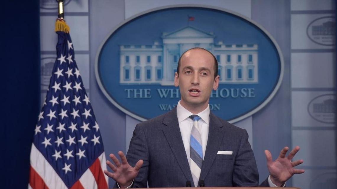 White House senior policy adviser Stephen Miller speaks during the daily briefing at the White House in Washington, Wednesday, Aug. 2, 2017.