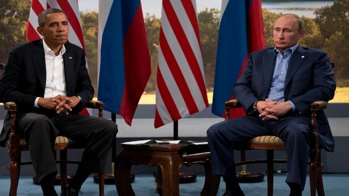 
President Barack Obama and Russian President Vladimir Putin together in June 2013. The two men will meet Monday in New York, their first meeting since November 2014.
