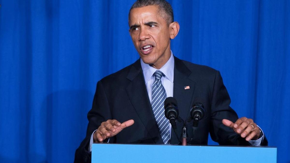 President Barack Obama speaks during a Organizing for Action event, on Monday, Nov. 9, 2015, in Washington. Obama thanked the organization for their work in promoting his policies.