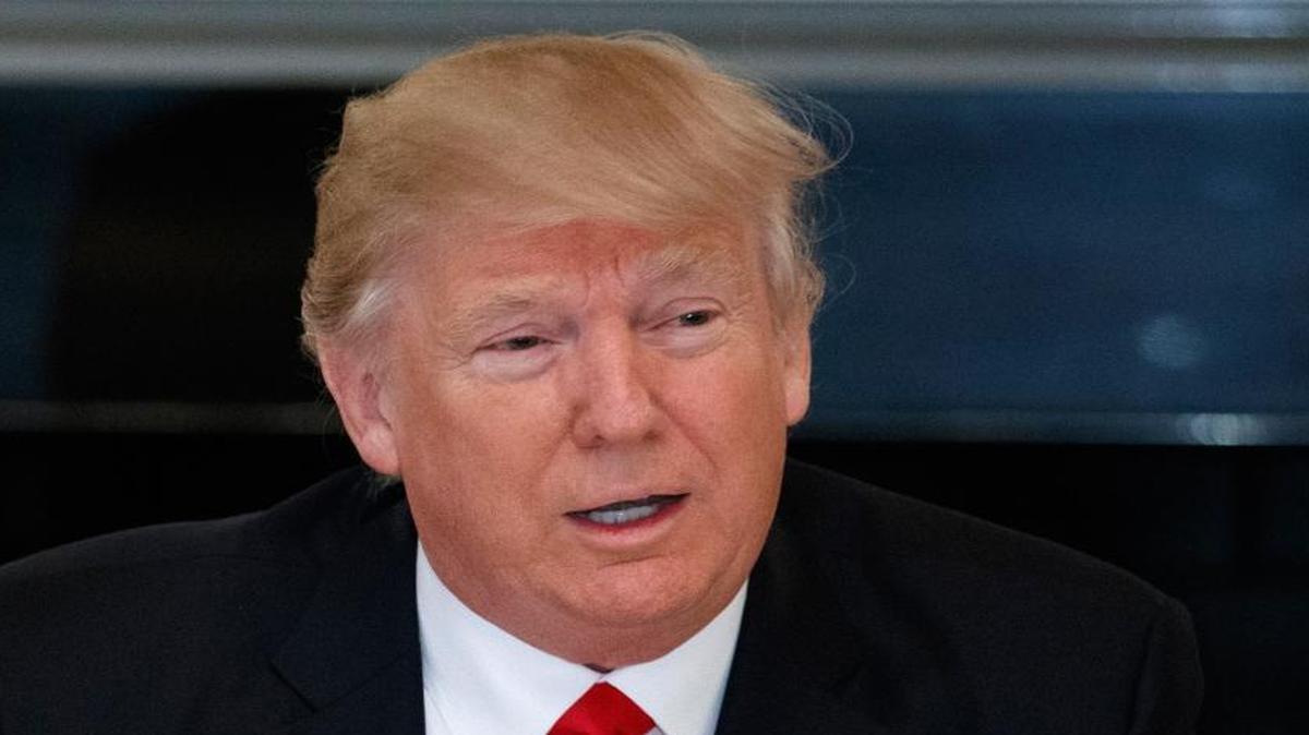 In this Feb. 3, 2017, file photo, President Donald Trump speaks in the State Dining Room of the White House in Washington.
