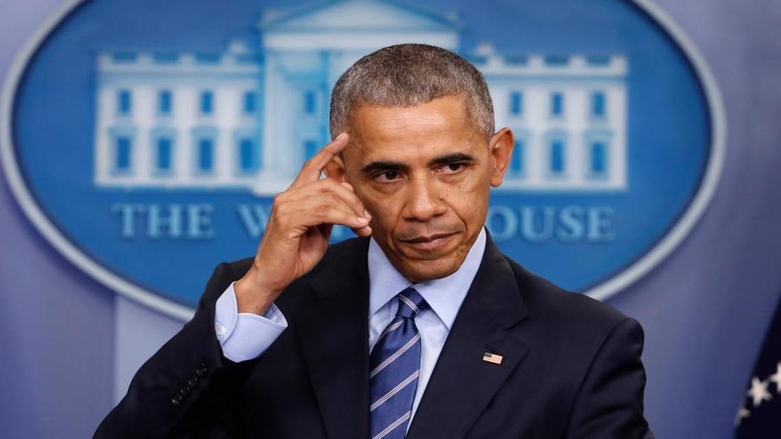 President Barack Obama speaks during a news conference in the briefing room of the White House in Washington, Friday, Dec. 16, 2016.