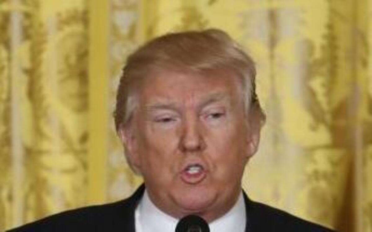 President Donald Trump speaks during a news conference, Thursday, Feb. 16, 2017, in the East Room of the White House in Washington.