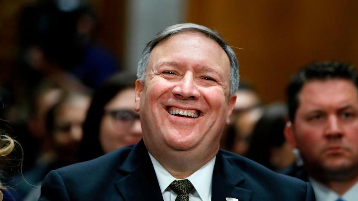 In this April 12, 2018, photo CIA Director Mike Pompeo testifies on his nomination to be the next secretary of state on Capitol Hill in Washington. Two U.S. officials say Pompeo recently traveled to North Korea to meet with leader Kim Jong Un. Pompeoâ€™s trip to the isolated communist nation came in advance of a potential summit between Kim and President Donald Trump. The officials spoke anonymously about Pompeoâ€™s trip because they were not authorized to discuss it publicly.