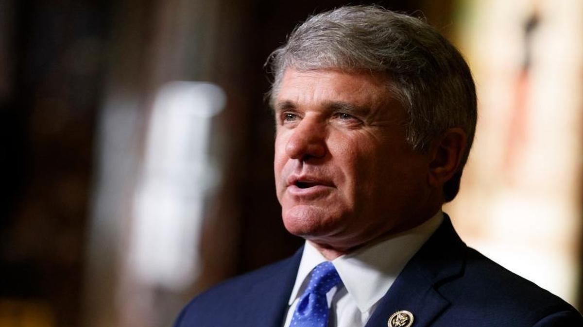Rep. Michael McCaul, R-Texas, talked with reporters after a meeting with Donald Trump at Trump Tower in New York in late November. A ‘white paper’ he wrote with former New York mayor Rudolph Giuliani is thought to have been the starting document for creation of the president’s controversial immigration ban issued last week.