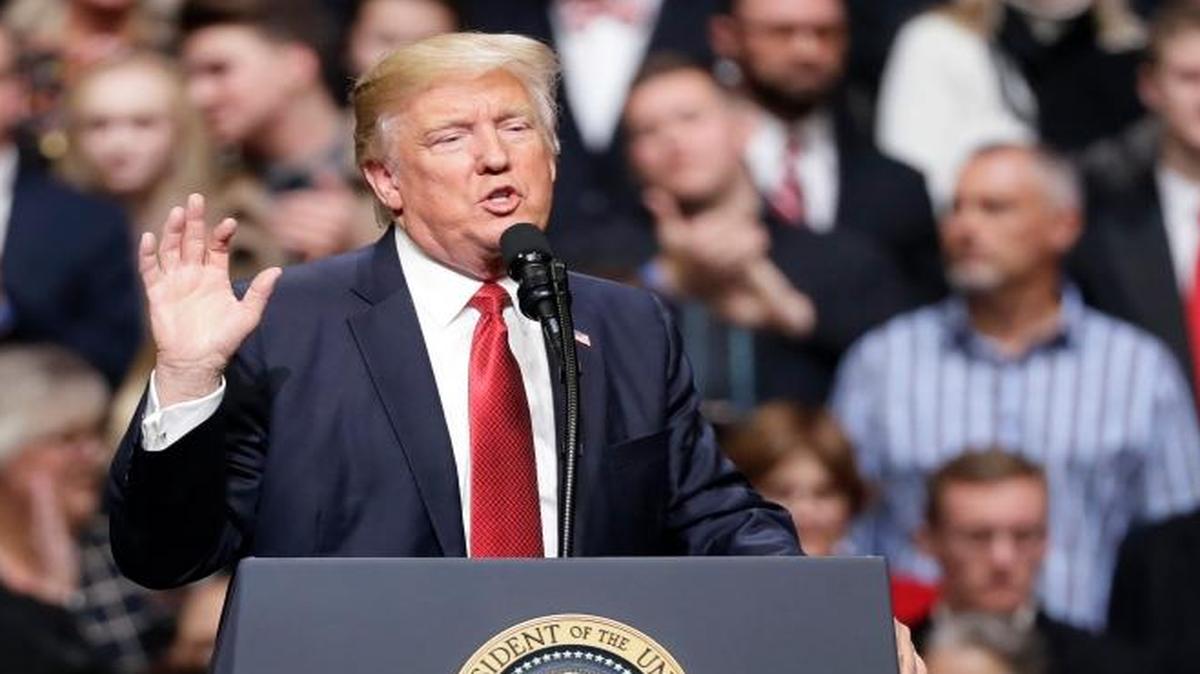 President Donald Trump speaks at a rally Wednesday, March 15, 2017, in Nashville, Tenn.