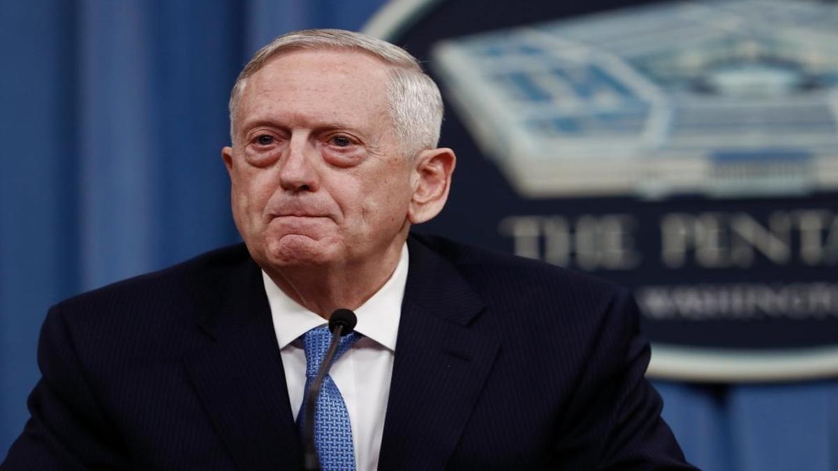 Defense Secretary Jim Mattis during a news conference at the Pentagon in April.