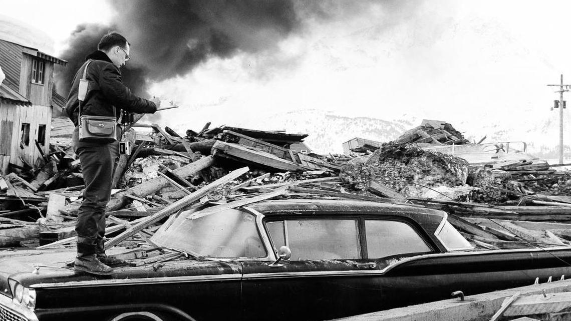 The scene in Valdez, Alaska, after the Great Alaska Earthquake brought devastation on March 27, 1964. With a magnitude of 9.2, it was the second-largest earthquake ever recorded. The largest, measured at 9.5, struck Chile on May 22, 1960.