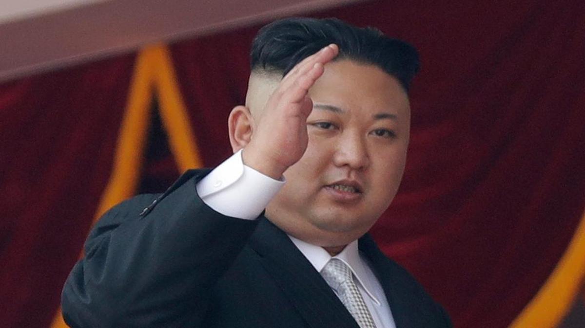 North Korean leader Kim Jong Un waved during the military parade in Pyongyang to celebrate the 105th birthday of his grandfather, Kim Il Sung, the country’s founder, on April 15. President Trump said Monday he’d be “honored” to meet with Kim – triggering criticism that Trump is sending mixed messages to the regime.