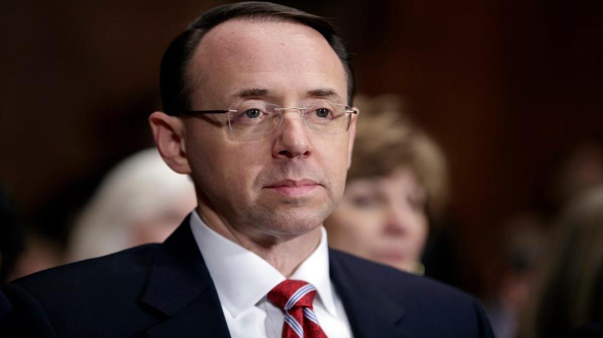 Deputy Attorney General Rod Rosenstein during his confirmation hearing before the Senate Judiciary Committee in March.