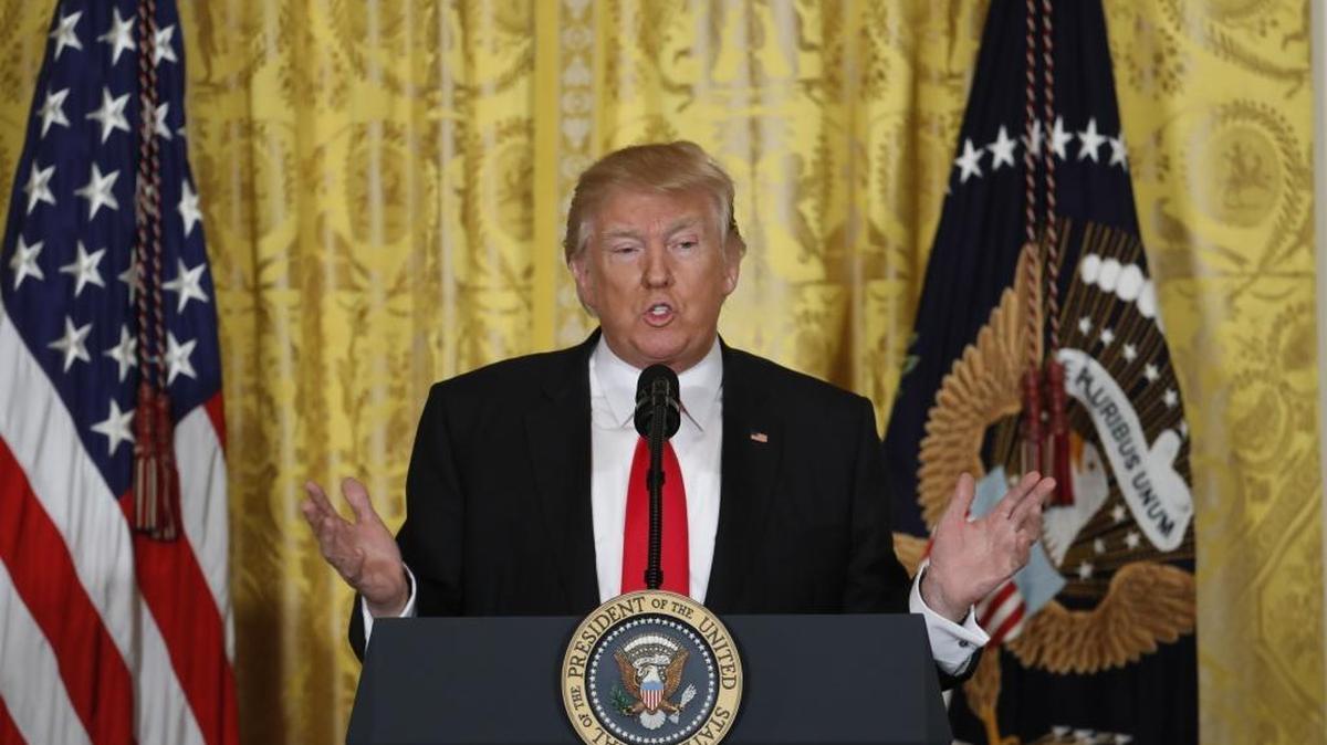 President Donald Trump at a news conference last week in the East Room of the White House.
