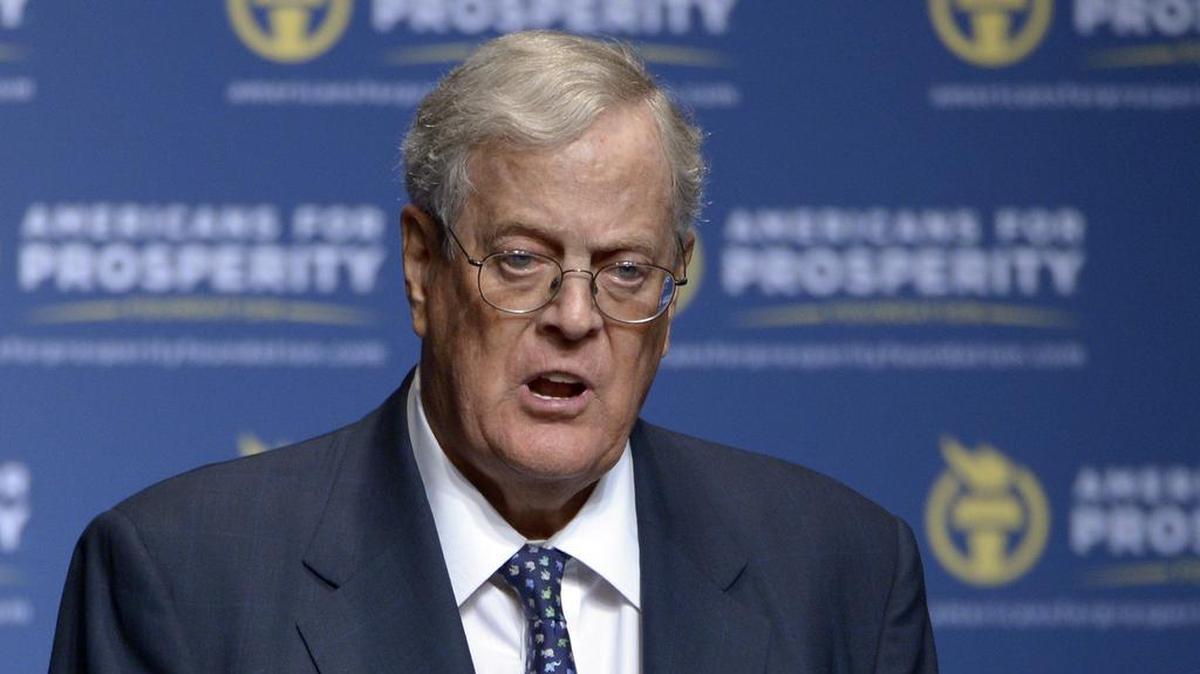 FILE - In this Aug. 30, 2013, file photo, Americans for Prosperity Foundation Chairman David Koch speaks in Orlando, Fla. The United Negro College Fund announced a $25 million grant from Koch Industries Inc. and the Charles Koch Foundation, a large donation from the conservative powerhouse Koch name that Democrats have sought to vilify heading into the 2014 mid-term elections.