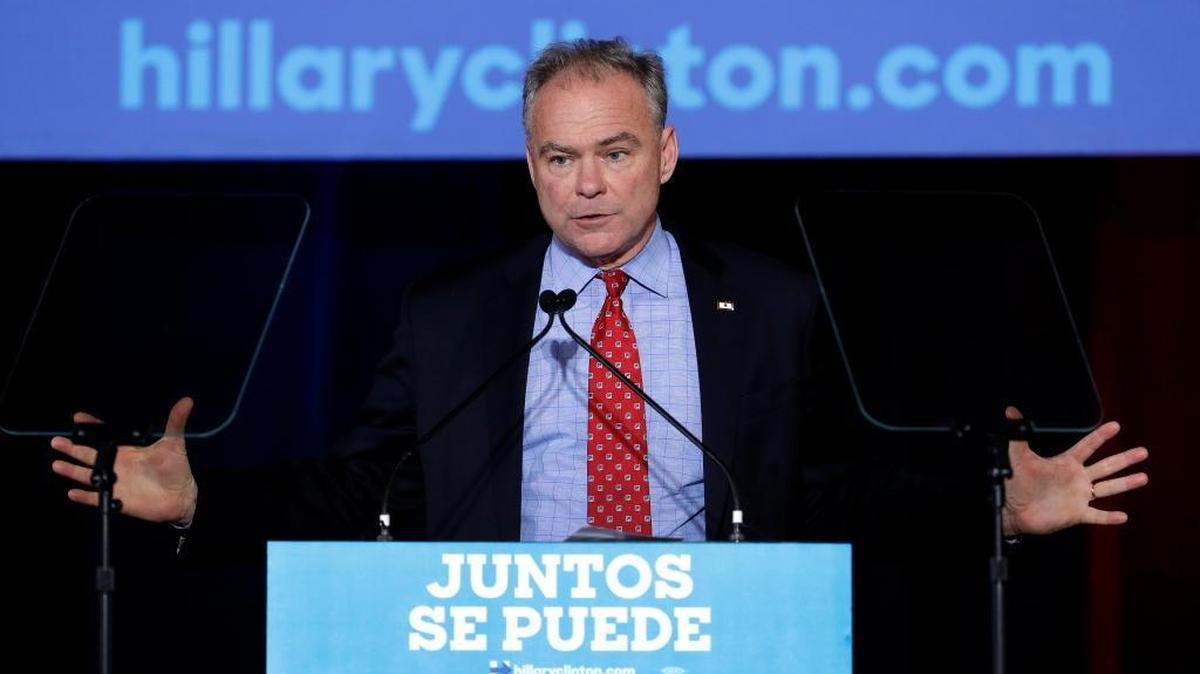 Democratic vice presidential candidate Sen. Tim Kaine, D-Va., speaks during a campaign stop, Thursday, Nov. 3, 2016.