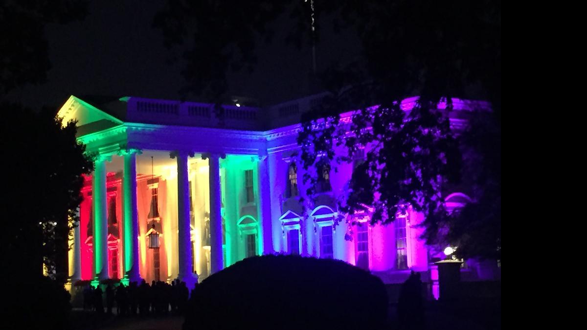 
The White House lit up rainbow colors in honor of the Supreme Court decision.

