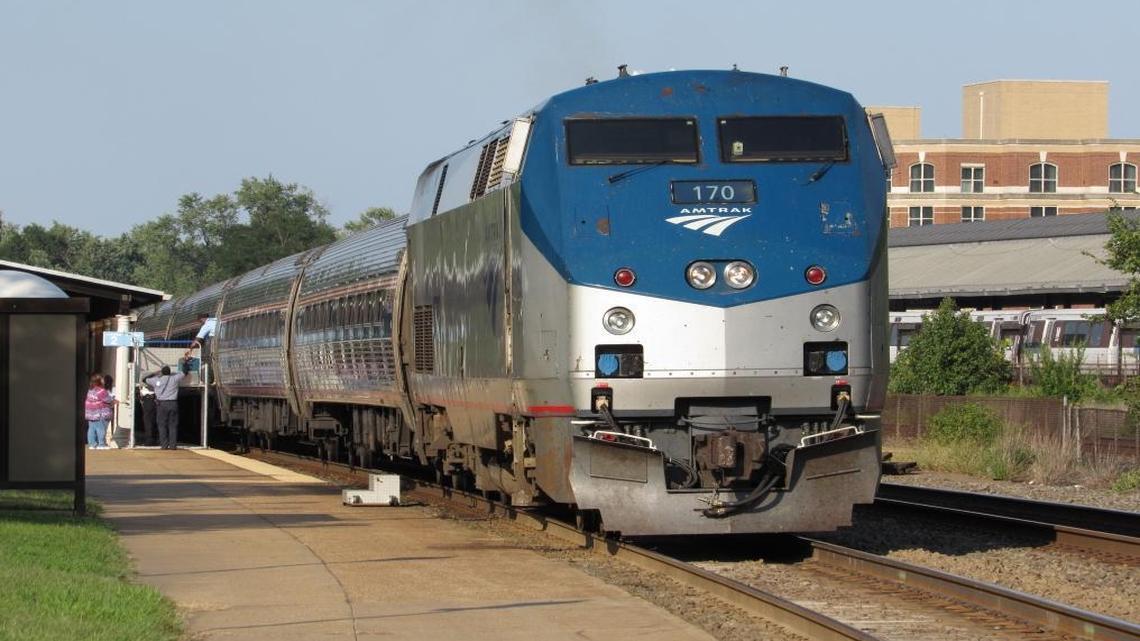 President Donald Trump’s budget proposal envisions deep cuts to Amtrak’s long distance network. Here, an Amtrak regional train arrives in Alexandria, Virginia, in August 2015.