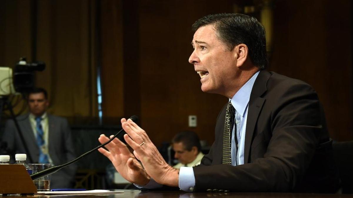 James Comey testifies before the Senate Judiciary Committee on Wednesday, May 3, 2017. President Donald Trump fired Comey as FBI director on Tuesday.