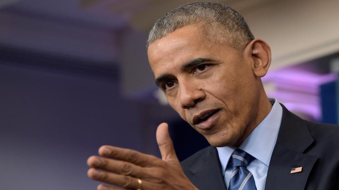 President Barack Obama speaks during a news conference, Friday, Dec. 16, 2016, in the briefing room of the White House in Washington.