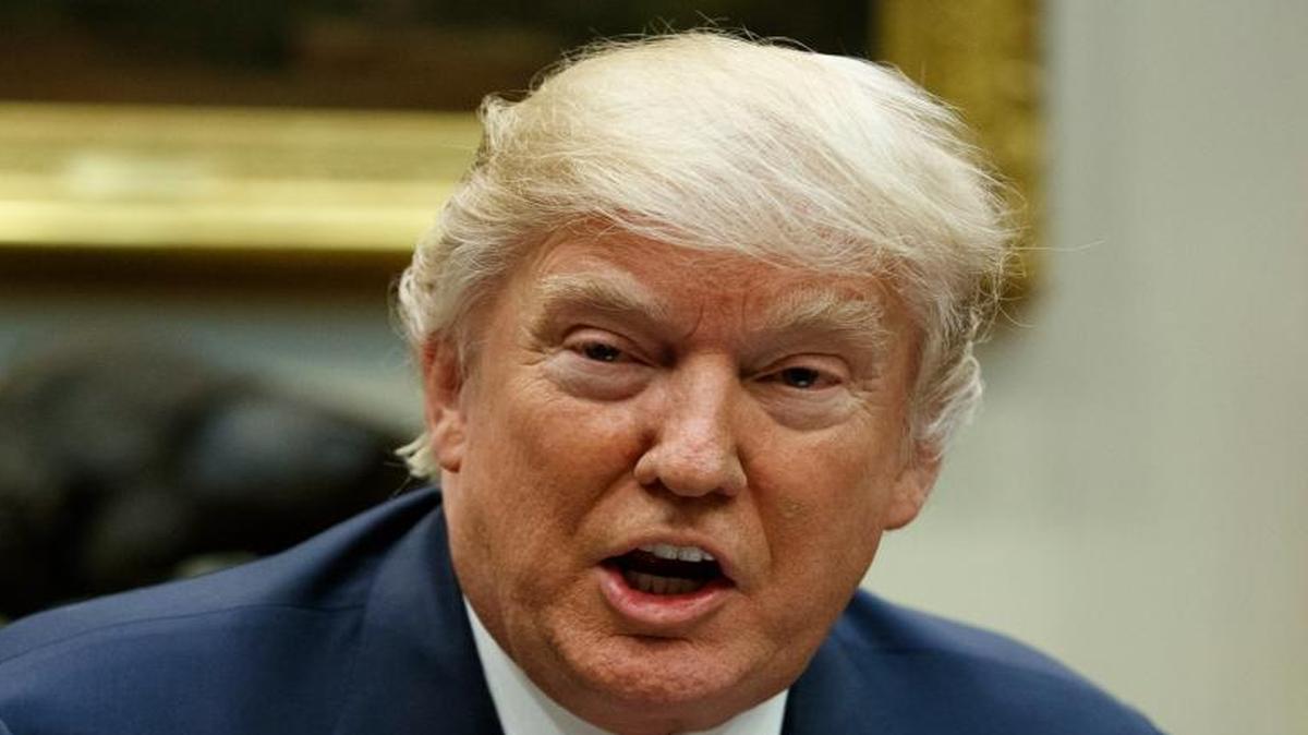 President Donald Trump in the Roosevelt Room of the White House on Friday.