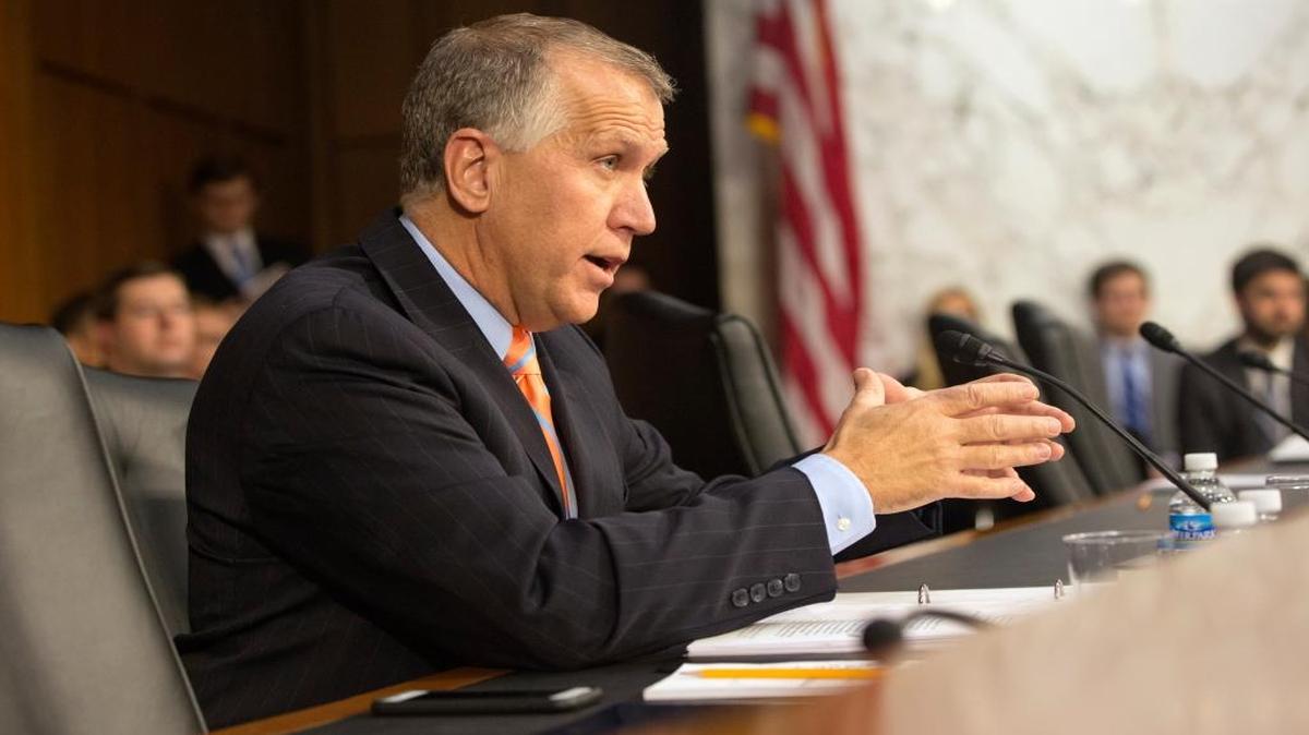 Sen. Thom Tillis, R-N.C., on Capitol Hill in Washington on Wednesday, Jan. 28, 2015.