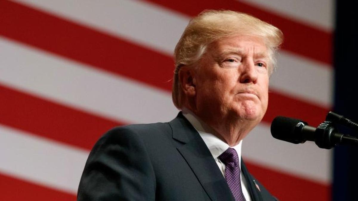 President Donald Trump speaks on national security Monday in Washington. Trump says his new national security strategy puts "America First."