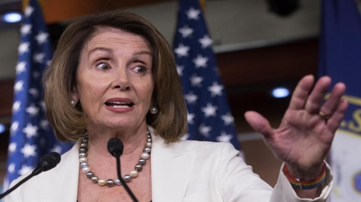House Minority Leader Nancy Pelosi, D-Calif., talks with reporters on the morning after she and Senate Democratic Leader Chuck Schumer met with President Donald Trump seeking a legislative solution to the Deferred Action for Childhood Arrivals program, at the Capitol in Washington.