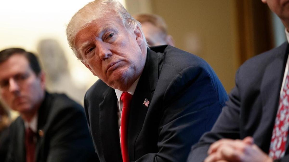 President Donald Trump listens during a meeting with steel and aluminum executives in the Cabinet Room of the White House, Thursday, March 1, 2018, in Washington. Trump's announcement that he will impose stiff tariffs on imported steel and aluminum has upended political alliances on Capitol Hill.