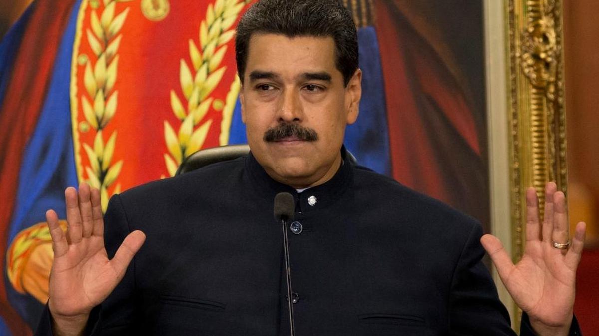 Venezuela's President Nicolas Maduro speaks during a press conference at the Miraflores presidential palace, in Caracas, Venezuela, Tuesday, Oct. 17, 2017. Maduro defended the results of Sunday's gubernatorial elections and said that those who report fraud are lying.