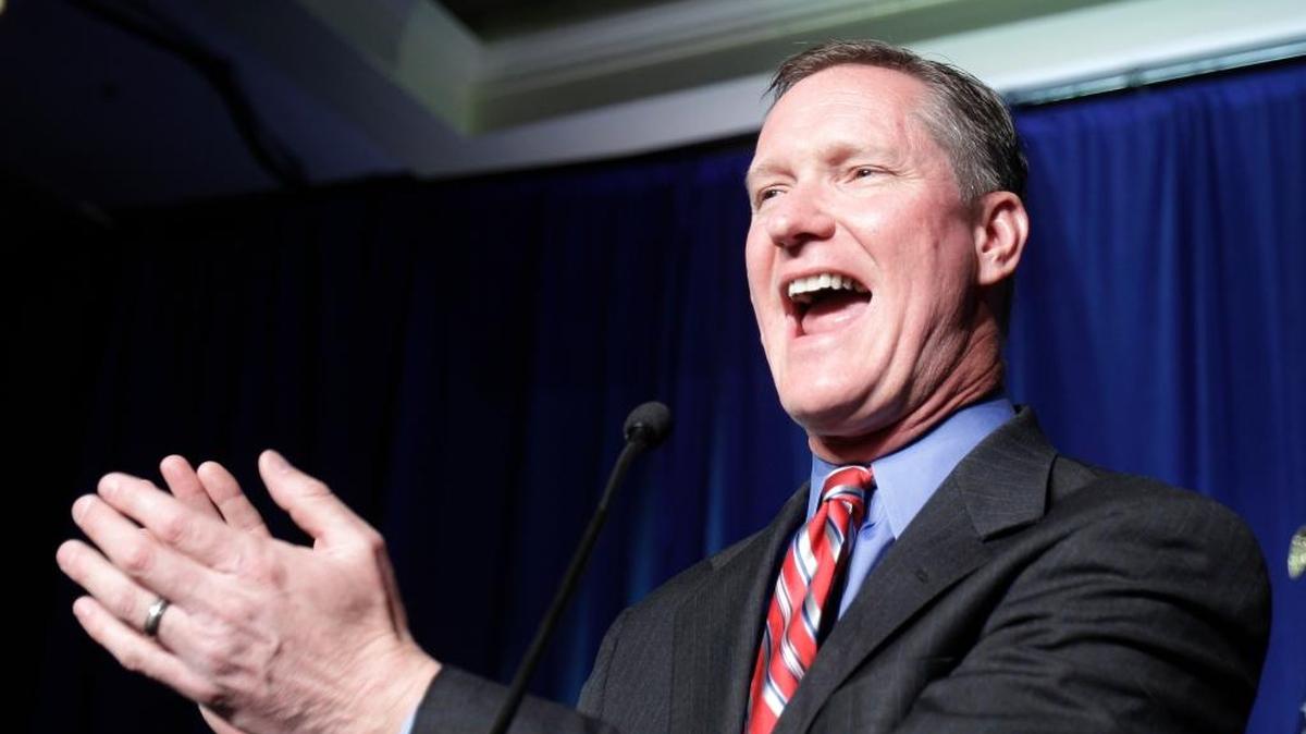 Republican Steve Stivers speaks to supporters in Columbus, Ohio.
