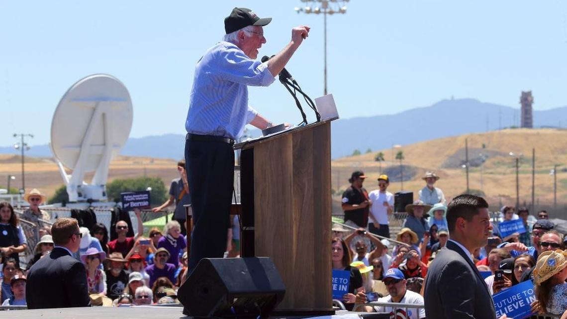 Sen. Bernie Sanders speaks during a campaign rally in San Jose last week.