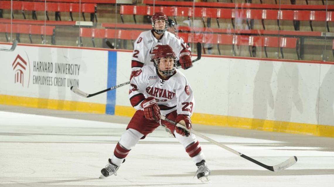 Raleigh, N.C., area native Randi Griffin played hockey for Harvard University from 2006-07 to 2009-10. Griffin is a member of the unified Korean women’s hockey team that will compete at the 2018 Winter Olympics (Copyright Harvard Athletic Communications)